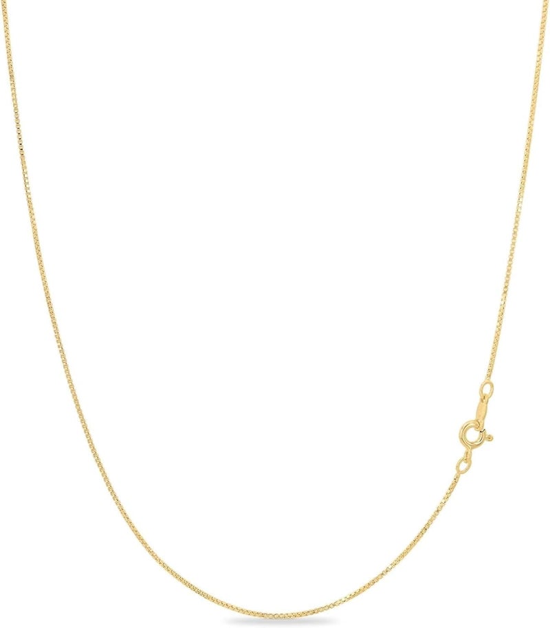 KEZEF 18k Gold Over Sterling Silver 1mm Box Chain Necklace Made in Italy | 925 Sterling Silver Necklace for Women | Rose Gold Chain for Women Men - Image 1